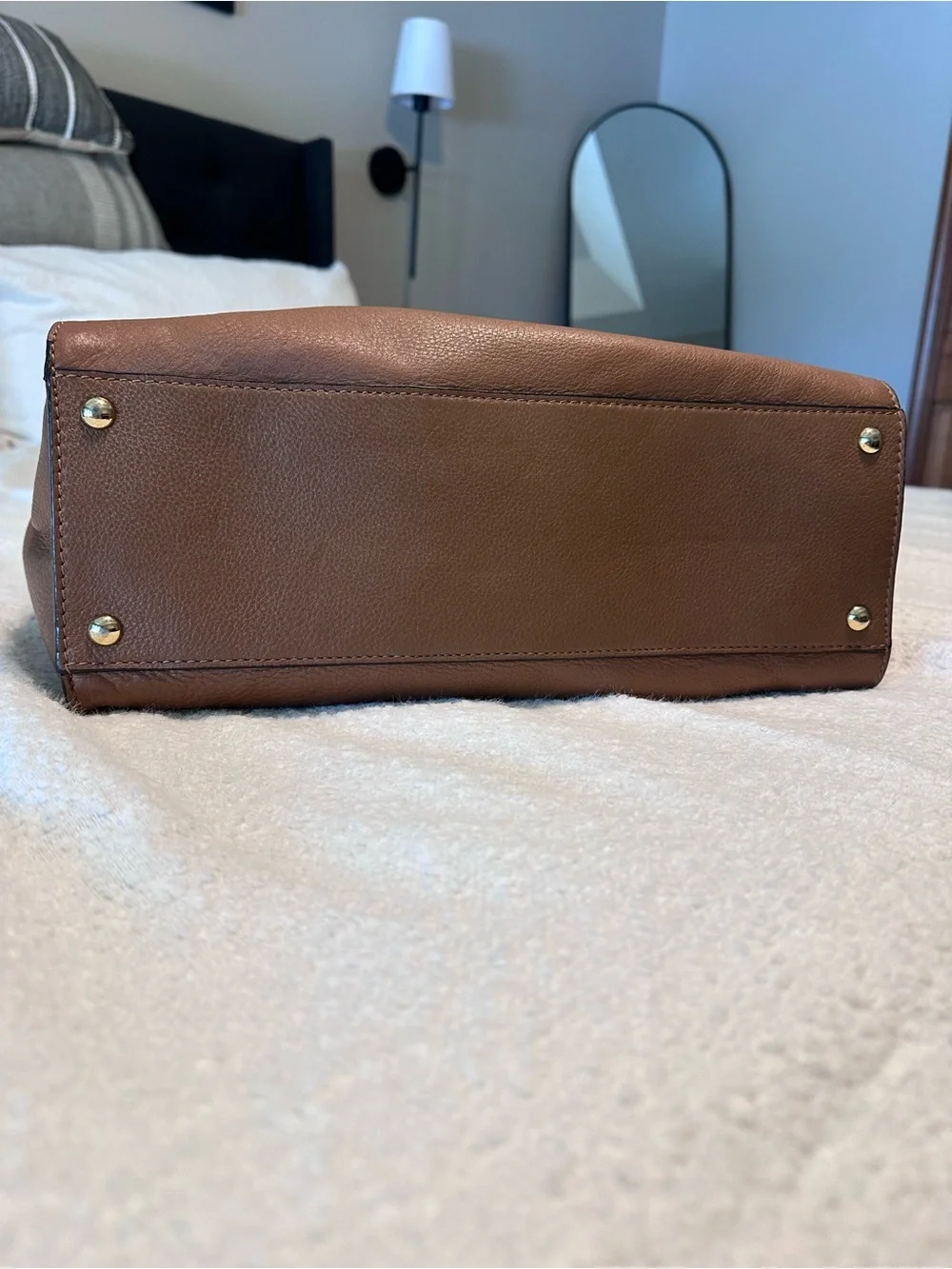 Michael Kors Cognac Brown Leather Satchel with Top Handles